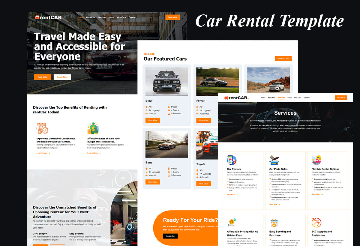 Car Rental Elementor Template