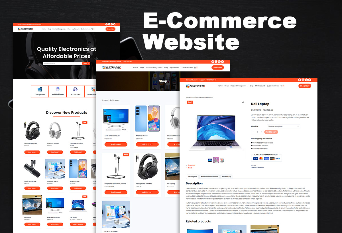 E-commerce Elementor template