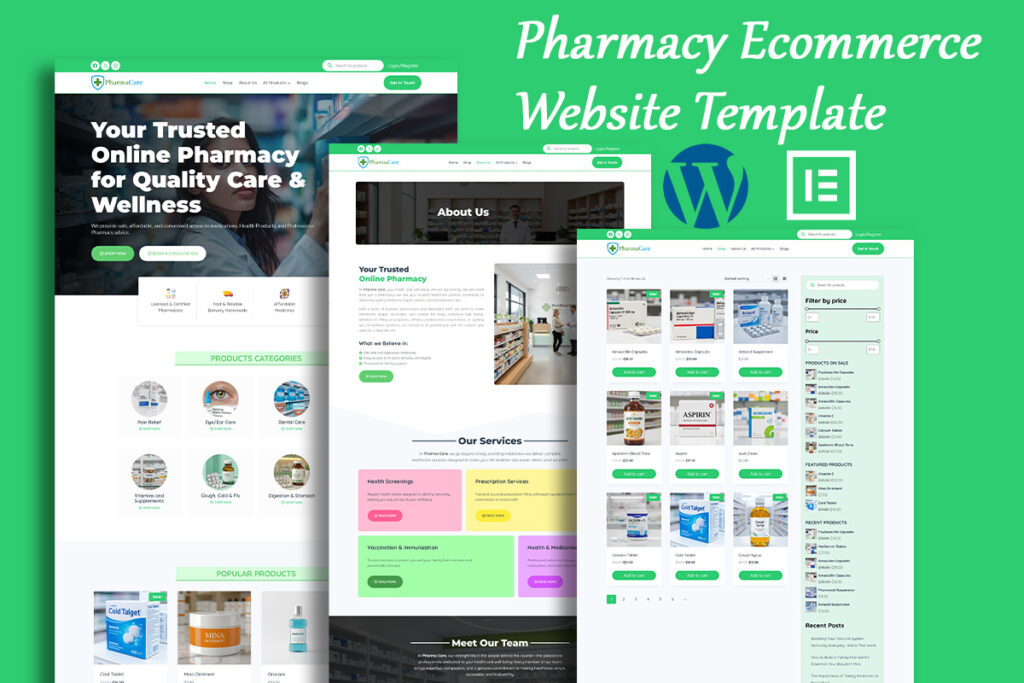 pharmacy ecommerce website template