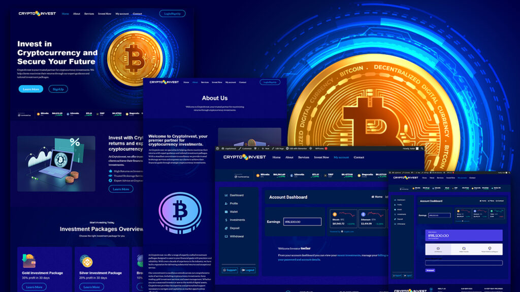 Cryptocurrency Elementor template