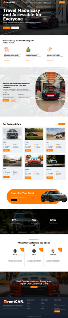 Car Rental Elementor Template