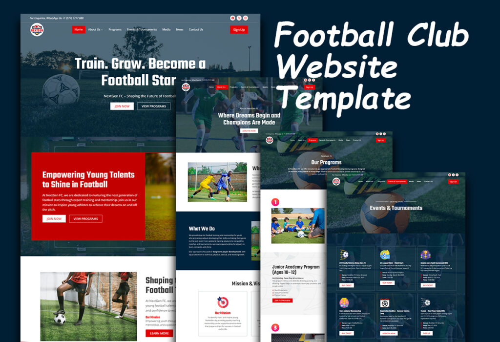 Football club elementor ttemplate